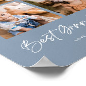 Dusty Blue Beste Opa Ooit Vier Foto'S Poster (Hoek)