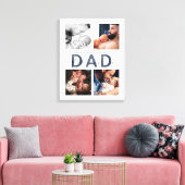 Dusty Blue Beste Pap Ooit 4 Foto 1e Vaderdag Canvas Afdruk (Insitu (Woonkamer))