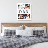 Dusty Blue Beste Pap Ooit 4 Foto 1e Vaderdag Canvas Afdruk (Insitu (Slaapkamer))