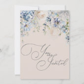 Dusty Blue Bewaar de datum | Romantisch pastelontw Save The Date (Achterkant)