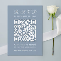 Dusty Blue Big QR Code Eenvoudige Kalligrafie Trou