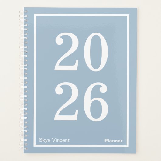 Dusty Blue Big Year Large Planner (Voorkant)