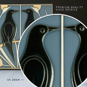 Dusty Blue  Birds Mackintosh Art Deco Decor Tegeltje