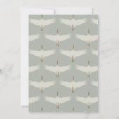 Dusty Blue Birds Swans Art Deco Baby shower Kaart (Achterkant)