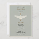 Dusty Blue Birds Swans Art Deco Vrijgezellenfeest Kaart (Voorkant)