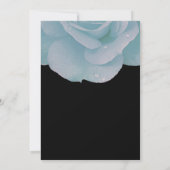Dusty Blue Black Floral Roos Cool Elegant Wedding Kaart (Achterkant)