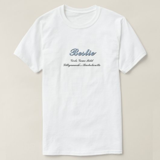 Dusty Blue + Black Shadow Script Wedding T-shirt (Design voorkant)