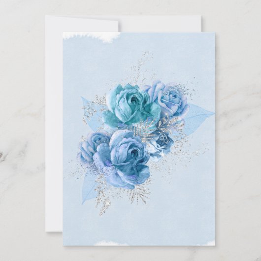 Dusty Blue Blauwgroen Silver Peony Bridesmaids Lun Kaart (Achterkant)