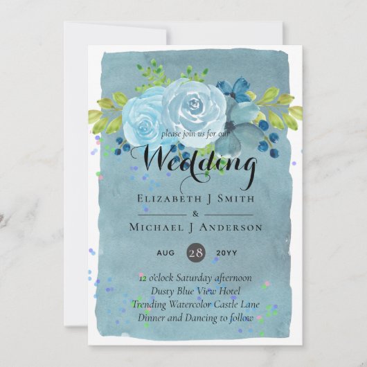 Dusty Blue Blauwgroen Wedding Trending Budget (Voorkant)