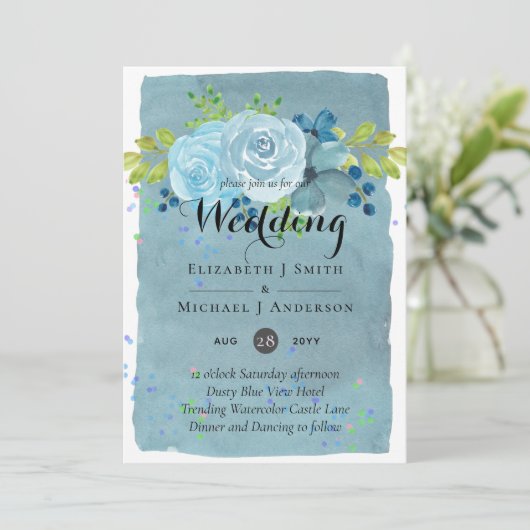 Dusty Blue Blauwgroen Wedding Trending Budget (Staand voorkant)