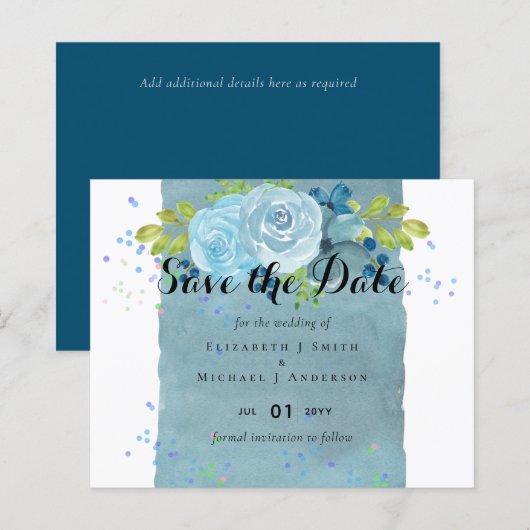 Dusty Blue Blauwgroen Wedding Trending Budget (Voorkant / Achterkant)