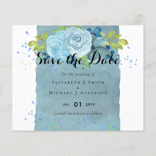Dusty Blue Blauwgroen Wedding Trending Budget (Voorkant)