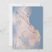 Dusty Blue Blissful Floral Geometrical Wedding Kaart (Achterkant)