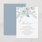 Dusty Blue Bloemen baby shower Dank u kaart (Voorkant / Achterkant)