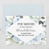 Dusty Blue Bloemen Bewegende Aankondiging (Voorkant / Achterkant)