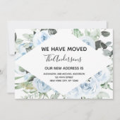 Dusty Blue Bloemen Bewegende Aankondiging (Voorkant)