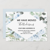 Dusty Blue Bloemen Bewegende Aankondiging (Voorkant / Achterkant)