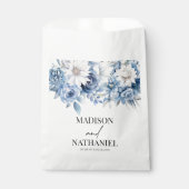 Dusty Blue Bloemen Botanische bruiloft Bedankzakje (Voorkant)