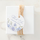 Dusty Blue Bloemen Bruidsfeest Bedankjes Labels (In situ)