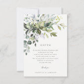 Dusty Blue Bloemen Cadeaubon Kaart (Voorkant)