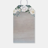 Dusty Blue Bloemen Rustiek Land Bruiloft Cadeaulabel (Achterkant)