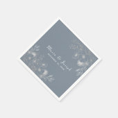Dusty Blue  Bloemen Trouwservetten Servet (Hoek)