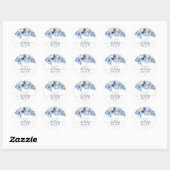 Dusty Blue Bloemen Verjaardag Brunch Party Ronde Sticker (Vel)