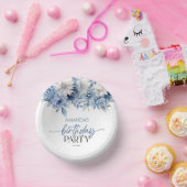 Dusty Blue Bloemen Verjaardagsfeest Papieren Kommen (Feest)