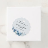 Dusty Blue Bloemen vrijgezellenfeest Dank u Bedankjes Labels (In situ)