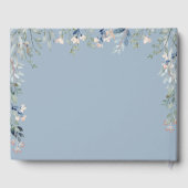 Dusty Blue Bloemen Wildbloemen Cascade Bruiloft Gastenboek (Achterkant)