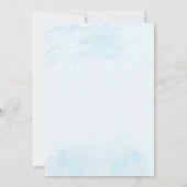 Dusty blue bloemeneerste communie Uitnodiging (Achterkant)