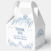 Dusty Blue  Bloemenverpleegkundige Baby shower boe Bedankdoosjes (Achterkant)