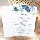 Dusty Blue Bloom Wedding Details Kaart
