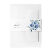 Dusty Blue & Blue Floral 2 Uitnodigingen Wikkel (Voorkant Voorbeeld)