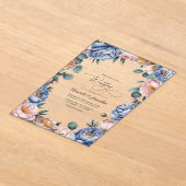 Dusty Blue, Blush, and Warm Taupe Floral Wedding Acryl Uitnodigingen (Laagn)