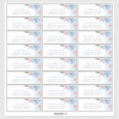 Dusty Blue Blush Beach Bruiloft Adresetiketten Sticker (Vel)