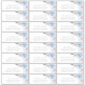 Dusty Blue Blush Beach Bruiloft Adresetiketten Sticker (Voorkant)
