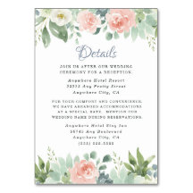 Dusty Blue Blush Bloemen Bruiloft Behuizing Kaarte