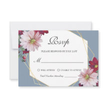 Dusty Blue Blush Bourgondië Bloemen Goud Bruiloft