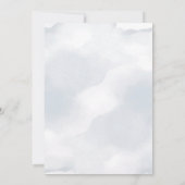 Dusty Blue & Blush Floral Coastal repesal Dinner Kaart (Achterkant)