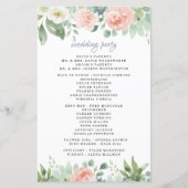 Dusty Blue Blush Floral Garden Wedding Programs (Achterkant)