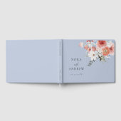 Dusty Blue Blush Floral Wedding Gastenboek (Volledig)