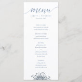 Dusty Blue & Blush Flowers Wedding Menu - Licht (Voorkant)