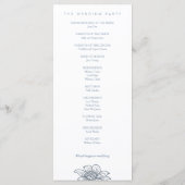 Dusty Blue & Blush Flowers Wedding Program Programmakaart (Achterkant)