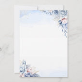 Dusty Blue Blush Gold Floral Save the Date Kaart (Achterkant)