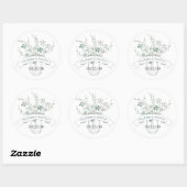 Dusty Blue Blush Lavendel Mason Jar Wildflower Ronde Sticker (Vel)