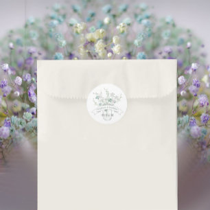 Dusty Blue Blush Lavendel Mason Jar Wildflower Ronde Sticker