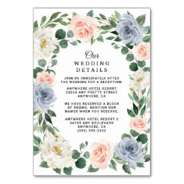 Dusty Blue Blush Perzik Bruiloft Behuizing Kaarten