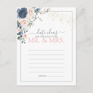 Dusty Blue Blush Pink Date Ideeën Briefkaart