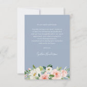 Dusty Blue Blush Pink Floral Afstuderen Foto Bedankkaart (Achterkant)